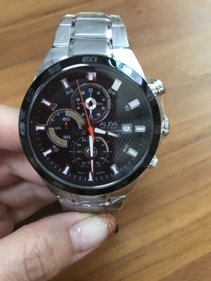 ALBA ACTIVE 酷型男計時腕錶-黑/44mm VD57-X080D