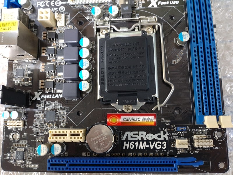 ASRock 華擎H61M-VG3 1155腳位Intel H61晶片組4組SATA 2組DDR3 VGA 內