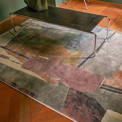 特賣-春/比利時進口現代藝術超細纖維客廳大氣地毯幾何方塊茶幾毯