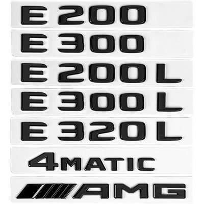 賓士 Benz 改裝 E300L車標 黑色 E260尾標 E200字母標誌貼 E350 w2
