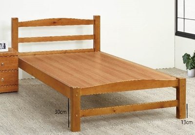 【N D Furniture】台南在地家具-極簡款松木實木柚木色5尺雙人床台/床架/涼床GH