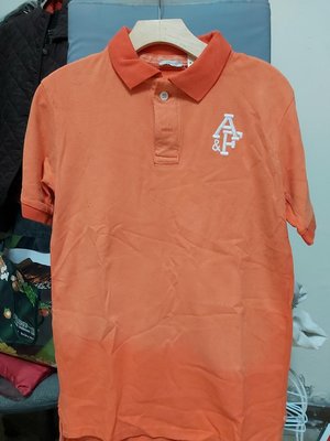 A&F橘色除舊處理polo 衫合身款M號