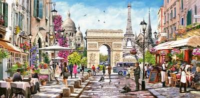 400294 4000片歐洲進口拼圖 CAS 風景 美麗的法國 巴黎 艾斐爾鐵塔 歐洲街道