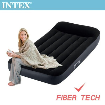 INTEX-舒適型-頭枕設計充氣床(FIBER TECH)(寬99CM-64141)(寬183cm-64144)兩種尺寸可供選擇