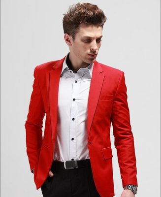 艾蜜莉舞蹈用品*表演服裝外套*修身男用紅色西裝外套購買價$2000元/出租價$600元