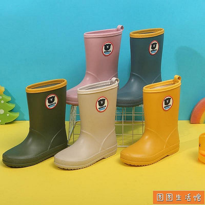 2023新款日本兒童雨靴寶寶可愛中筒雨鞋男童雨鞋女童輕便防滑水鞋