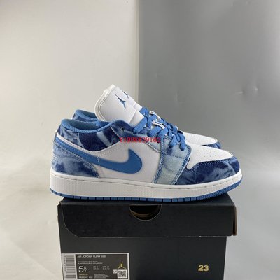 Air Jordan 1 Low AJ1 白藍 水洗丹寧 低幫 時尚 籃球鞋 男女鞋