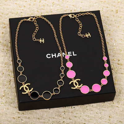 Chanel 香奈兒 項鍊 項鏈 絕美🌟大小凹凸圓琺瑯金色雙項鍊，超有vintage味道的設計，非常值得收藏❗️