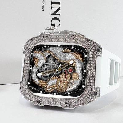 iWatch錶帶Apple watch蘋果手表表帶iwatchS87表殼不銹鋼鑲鉆款金屬保護殼套