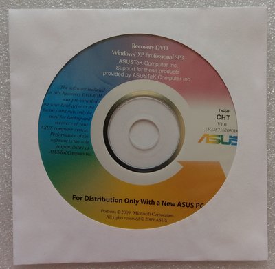 ASUS華碩PC還原光碟系統為WindowsXP SP3 專業版Win XP SP3 Pro RecoveryDVD