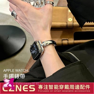【現貨】Apple Watch 金屬實心手鐲 手鐲錶帶 iwatch S9 S8-Princess可可