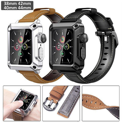 錶殼錶帶套裝禮盒 手錶保護殼膜一件式 適用蘋果手錶男生 Apple Watch s6/5/4/3/2/1 男表配件-台北之家