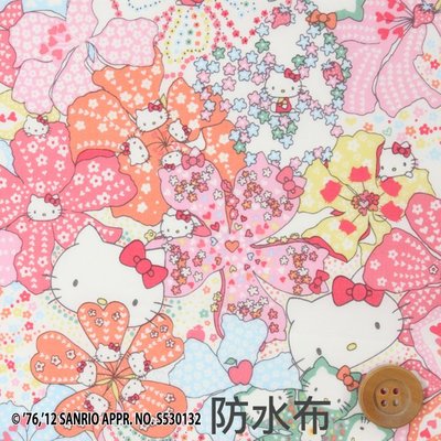 日本 Liberty x Hello Kitty  經典限量復刻 粉色系 防水布 半米50x110cm=860元已開裁