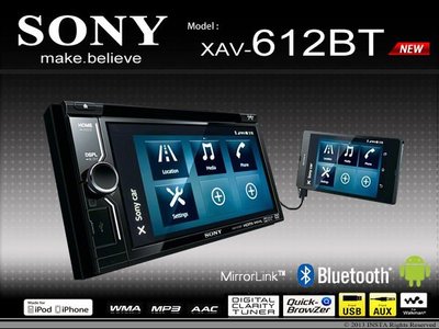音仕達 品牌特賣 SONY【XAV-612BT】支援Android DVD藍芽觸控主機 內建HDMI支援手機鏡像同步