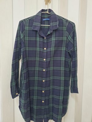 olivo ~經典綠格長版襯衫也可當長版外套穿