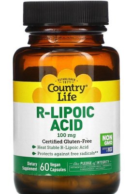 美國Country Life右旋硫辛酸100毫克60粒  R-Lipoic Acid