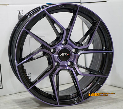 ART Wheels 旋壓鋁圈 17吋 5孔114.3 7.5J ET40 黑底車面+紫色透明漆 (配胎套餐大折扣)