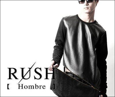 RUSH Hombre (韓國空運)正韓貨 可拆式斜切不對稱剪裁下擺長袖上衣-黑 (原價1890)