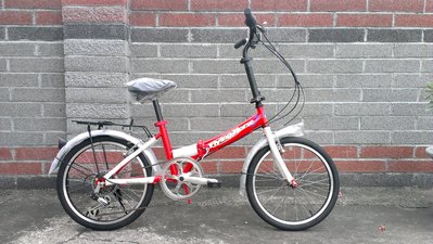 JY 超便宜 20吋 6速 SHIMONO 淑女車 (白/紅色) 折疊腳踏車 通勤代步族、學生小資一族最愛
