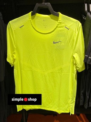 【Simple Shop】NIKE RISE 365 運動短袖 排汗 路跑 跑步短袖 螢光黃 男款 CZ9185-702