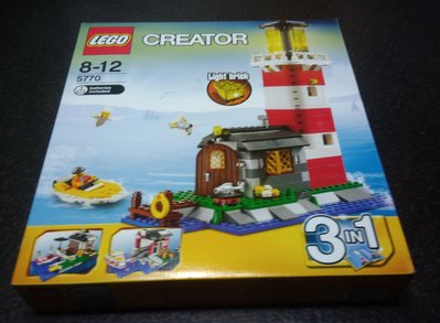 [二手]樂高,Lego 5770 Lighthouse Island 燈塔 小屋 船