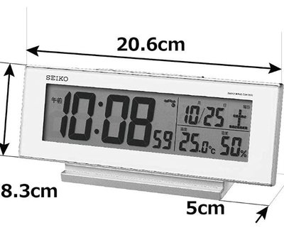 16824c 日本進口 限量品 真品 SEIKO 精工品牌 白色 夜燈桌上鬧鐘床頭櫃溫度計功能LED畫面電波時鐘送禮禮品