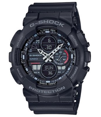 【萬錶行】CASIO G SHOCK 防磁雙顯式設計復古腕錶 GA-140-1A1