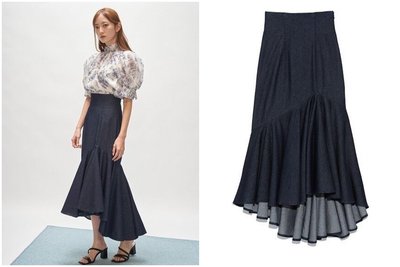 🌸Lenas通販⭐特價⭐2022年4月日本SNIDEL三色復古甜美不規則下擺荷葉波浪高腰長裙魚尾裙
