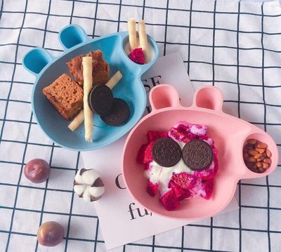peppaのpig豬碗 環保分解兒童碗餐盤 kitty 米老鼠 米奇 米尼 卡通碗分格盤兒童餐具禮品套裝【B】