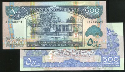 SOMALILAND (索馬里蘭紙幣), P6h , 500-SH. ， 2011 , 品相全新UNC