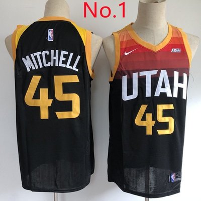 7款 NBA Utah Jazz  Donovan Mitchell 45號球衣 男運動上衣 球衣 運動服