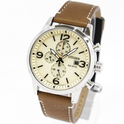 現貨 可自取 CITIZEN CA0618-18X 星辰錶 手錶 43mm 光動能 鵝黃面盤 咖啡皮錶帶 男錶女錶
