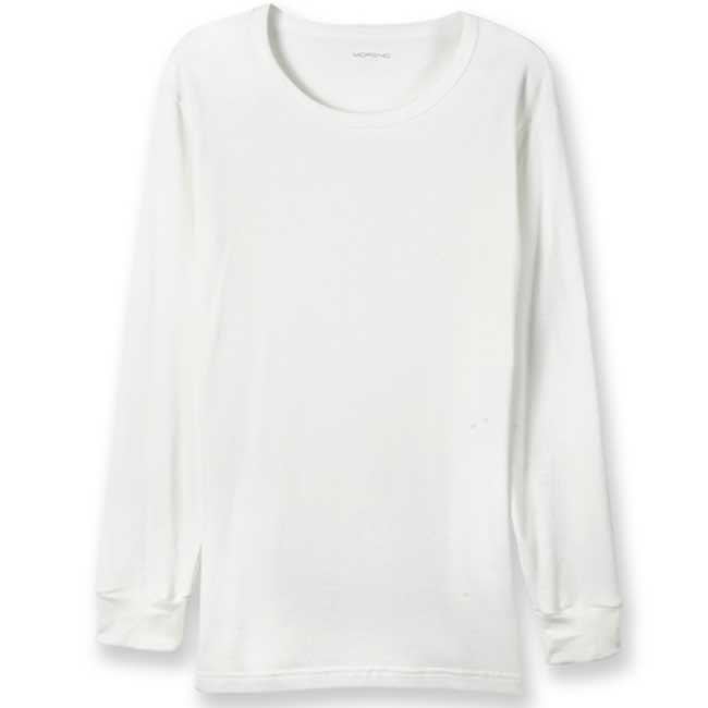 【MORINO摩力諾】男內衣 型男棉質 長袖T恤/圓領衫-白(超值3件組)