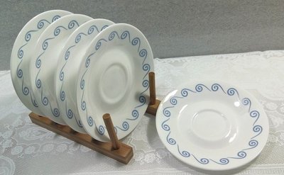 《耕魚小店》美國 康寧餐具 藍雲 咖啡盤 /小菜盤 /點心盤