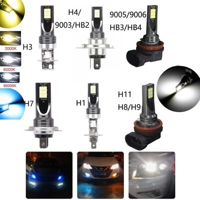 汽車霧燈 CSP芯片 LED H11 H4 H7 9005 9006 H1 H8 H9 汽車燈 6000K 100W/對