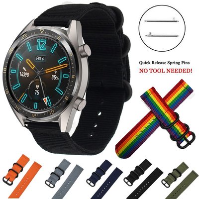 適用於 HUAWEI Watch GT GT2 46mm Active Elegant 編織尼龍手錶運動錶帶錶帶 22m