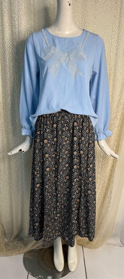 W914韓國 品牌B.Ctrust 淺藍 珍珠蝴蝶結圖案 上衣