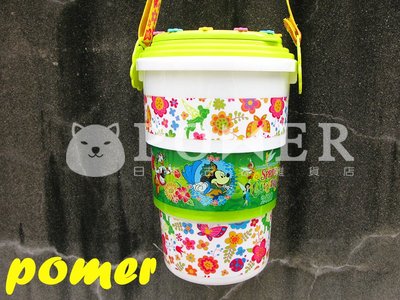 ☆POMER☆日本東京迪士尼樂園 絕版正品 米奇 米妮 唐老鴨 奇奇蒂蒂 高飛狗 春天繽紛花朵 爆米花桶 附背帶 收納桶