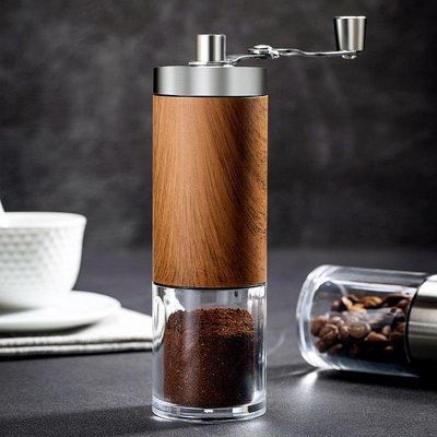 咖啡機choxila咖啡豆手搖磨豆機小型便攜式復古木紋手動研磨器手沖磨粉