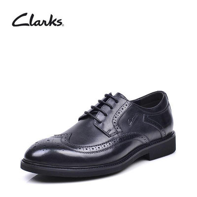 【現貨】clarks其樂男鞋春秋新款時尚英倫布洛克頭層牛皮防滑商務正裝皮鞋