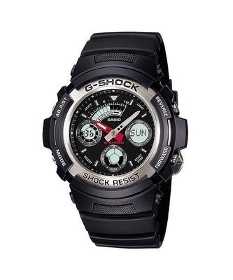 【CASIO G-SHOCK】AW-590-1 不鏽鋼錶殼、自動照明、指針+數字雙顯 防震 AW-590-1A