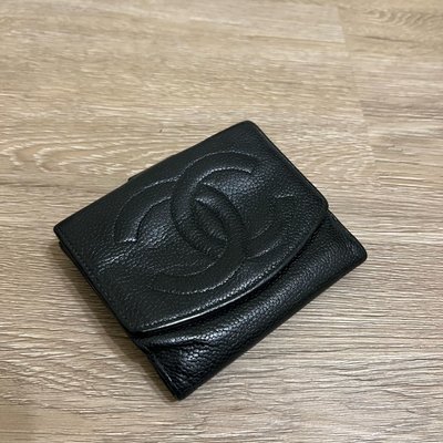 瑞奇二手精品 Chanel vintage 魚子醬 logo 短夾 美品