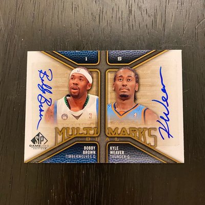 NBA 2009-10 SP Game Used Multimarks Dual Bobby Brown Kyle Wallace Auto親筆簽名 籃球球卡