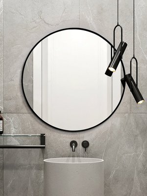 【現貨】BOLEN 輕奢圓鏡子家用化妝梳妝鏡浴室鏡子掛墻式洗手間鏡子衛生間