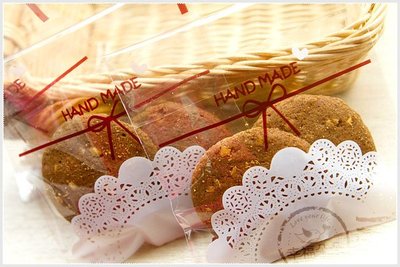 幸福朵朵【自黏OPP包裝袋(禮物包裝.烘焙點心包裝)-J.白色蕾絲HANDMADx10枚】棉花糖 西點糖果餅乾 飾品包裝