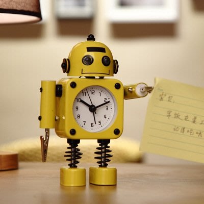 鬧鐘 學生用鬧鐘兒童卡通專用鬧鈴床頭可愛創意個性機器人小男孩時鐘錶