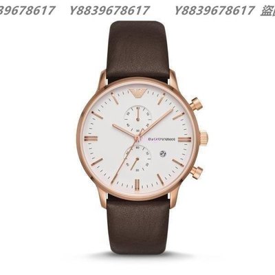 美國代購EMPORIO ARMANI 亞曼尼手錶 AR1936 經典石英錶 小牛皮錶帶 手錶 歐美代
