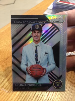 2018-19 Panini Prizm Michael Porter Jr Silver RC Luck of the Lottery Rookie #14