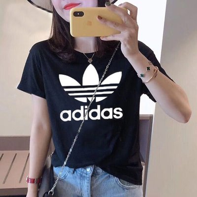100原廠％Adidas愛迪達短袖女2021夏季新款T恤ins潮三葉草半袖運動上衣