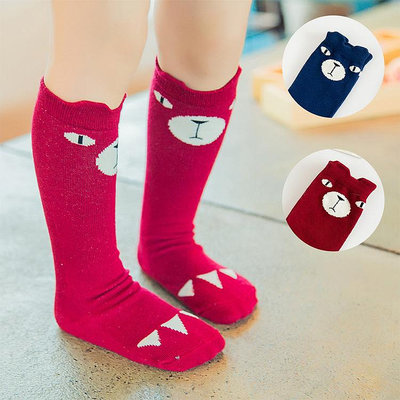 兒童高筒襪 小熊狐貍可愛寶寶襪貓頭鷹卡通小孩棉襪定做XS046